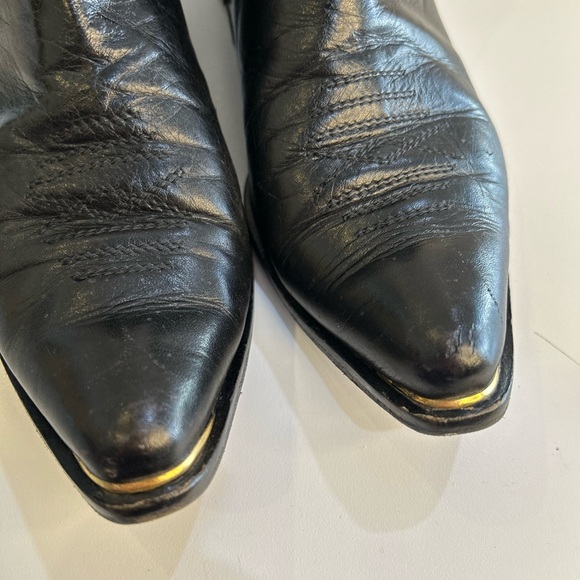 Vintage Guess by Georges Marciano Ankle Boots Black Leather Size 5 1/2B - Picture 4 of 8